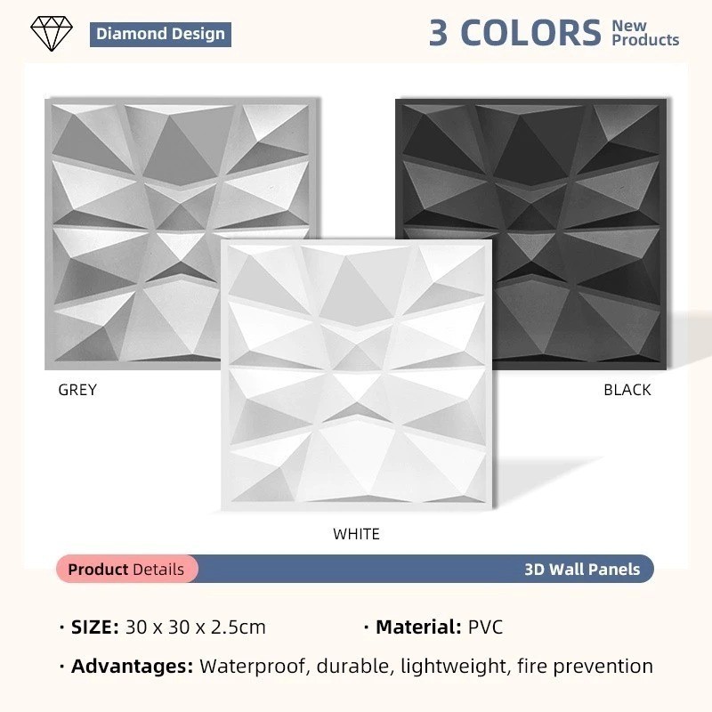 50Pc Pvc Wall Panel 3D Wallpaper Wall Design Decor Home Living Room ...