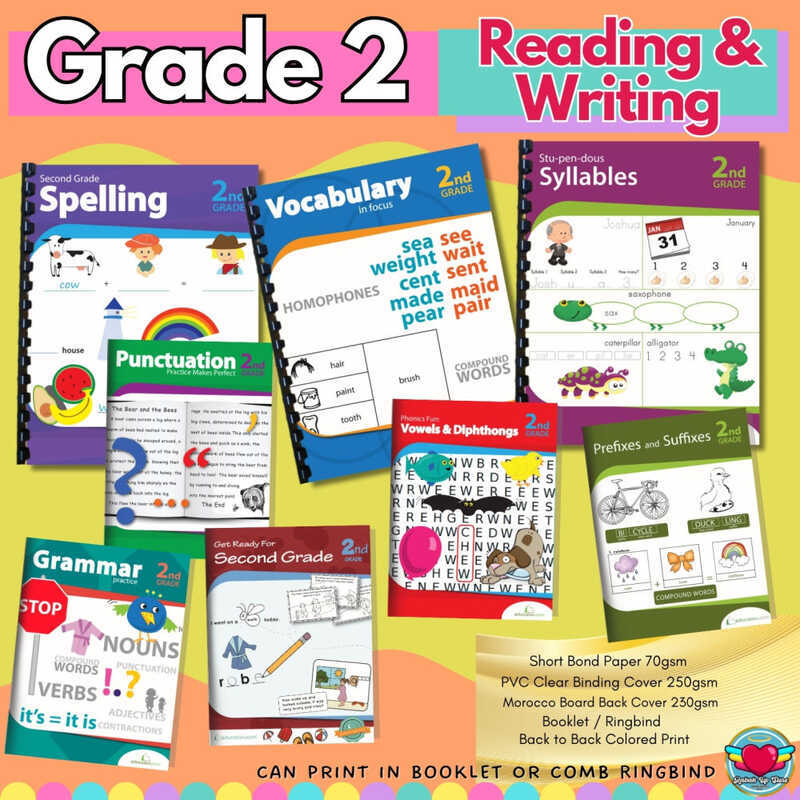 GRADE READING WRITING Activity Workbook Worksheet Homeschool Learning ...