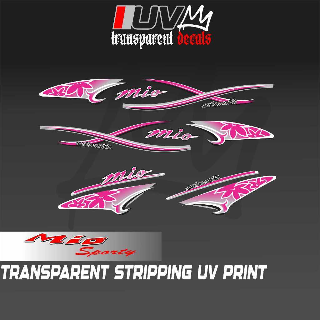 TRANSPARENT MIO 1 / SPORTY FLOWER DESIGN DECALS (KITA KAHIT ANONG COLOR ...