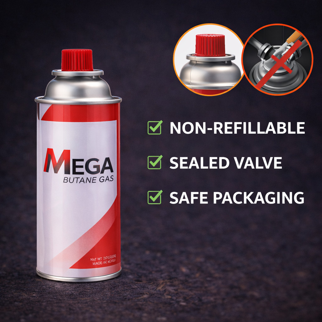 MEGA #220g Butane Gas Canisters 4PCS – Home Hotpot, Portable Stove ...