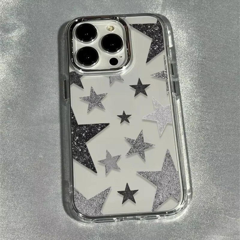 Shining Star Trendy Pattern Transparent Phone Case For Iphone 17 16 Pro ...
