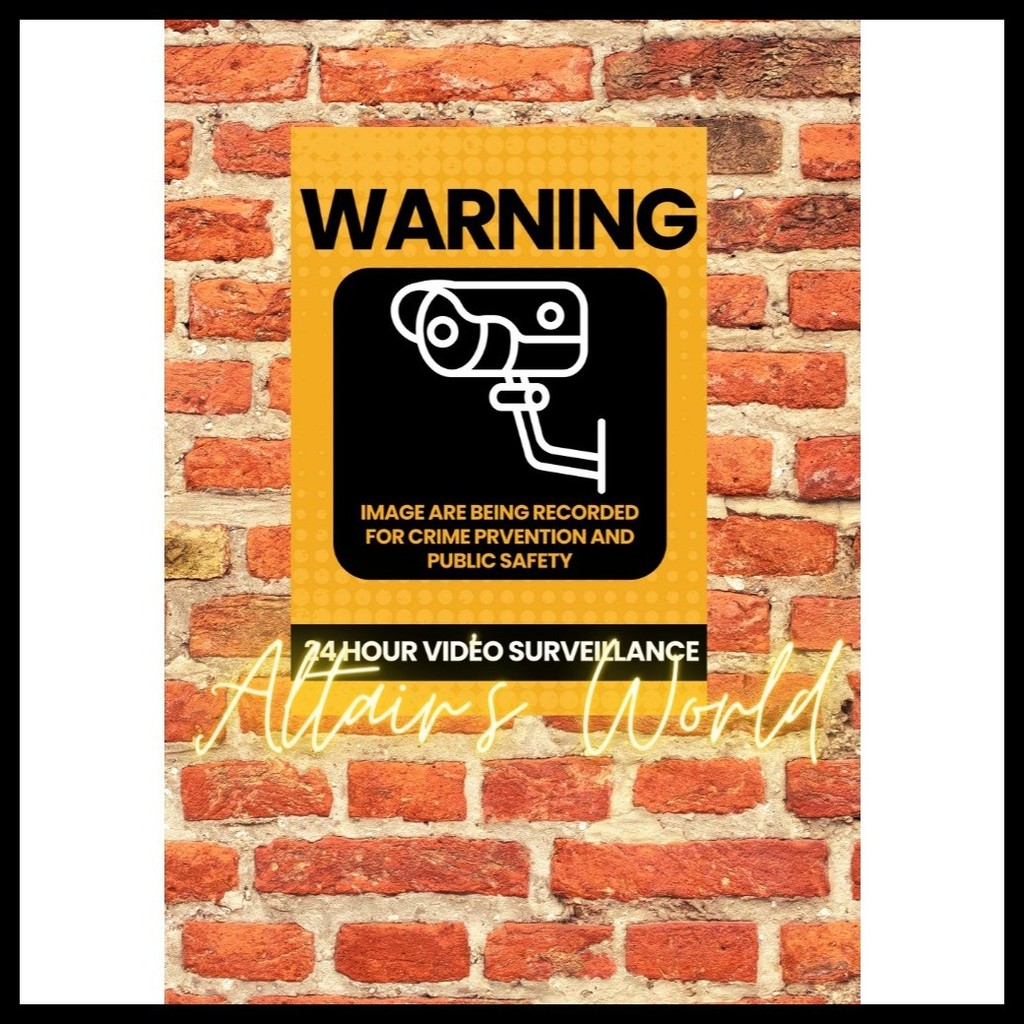 AW CCTV Signage Sticker Signage for Business CCTV Signage Warning ...