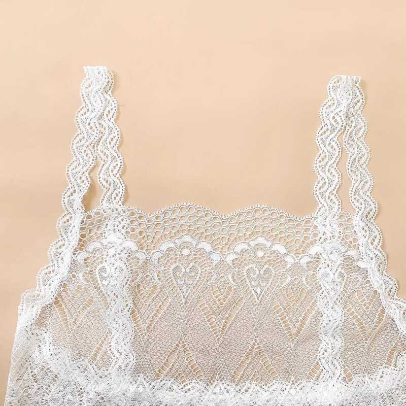 One-Piece Lace Tube Top Anti-Exposure Summer Thin Underwear Low Neck ...