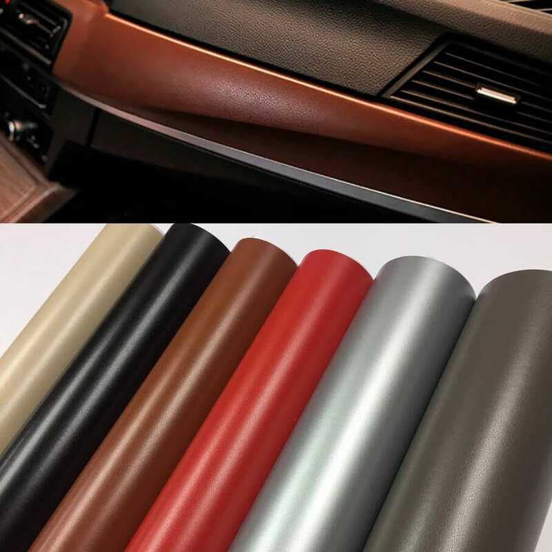 X CM D PVC DIY Car Styg Interior Dashboard Sticker Black Leather ...