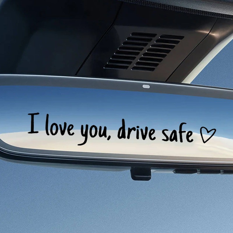 9-3Pcs I Love You Drive Safe Car Mirror Stickers - Drivers Safety ...