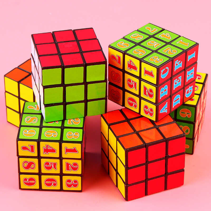 3X3 5.3Cm Children's Magic Cube Stress Relief Digital Cube Beginner ...