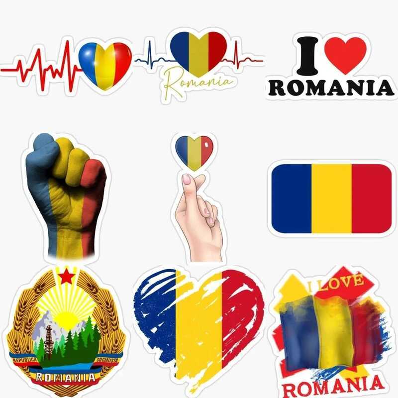 GR 3 6D Romania Flag Emblem Stickers Camper Motorcycle Laptop Window ...