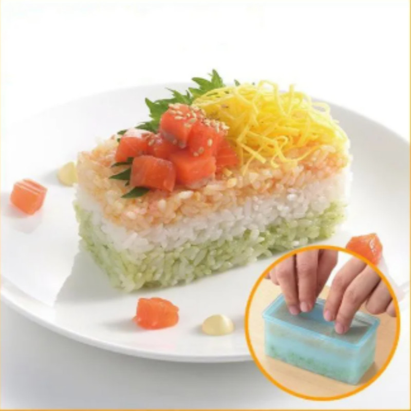 DIY Sushi Mold Rice Meat Pressing Plate Rectangular Mold Box Spoon ...