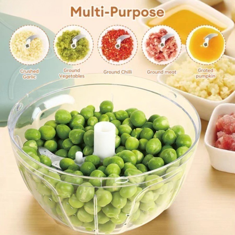 Hand Chopper Manual Food Processor Rope Meat Mincer Garlic Chopper ...