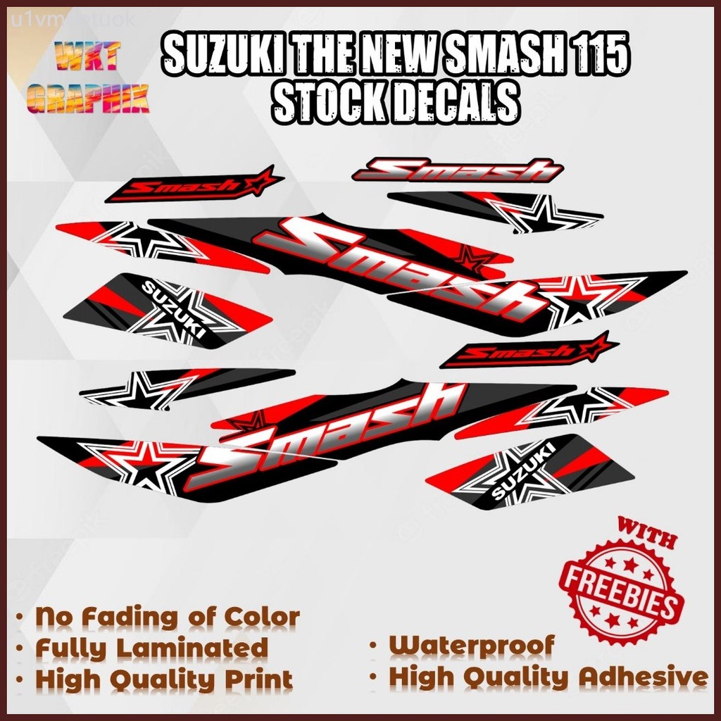 SUZUKI THE NEW SMASH 115 STOCK DECALS (WATERPROOF, LAMINATED, NO FADE ...