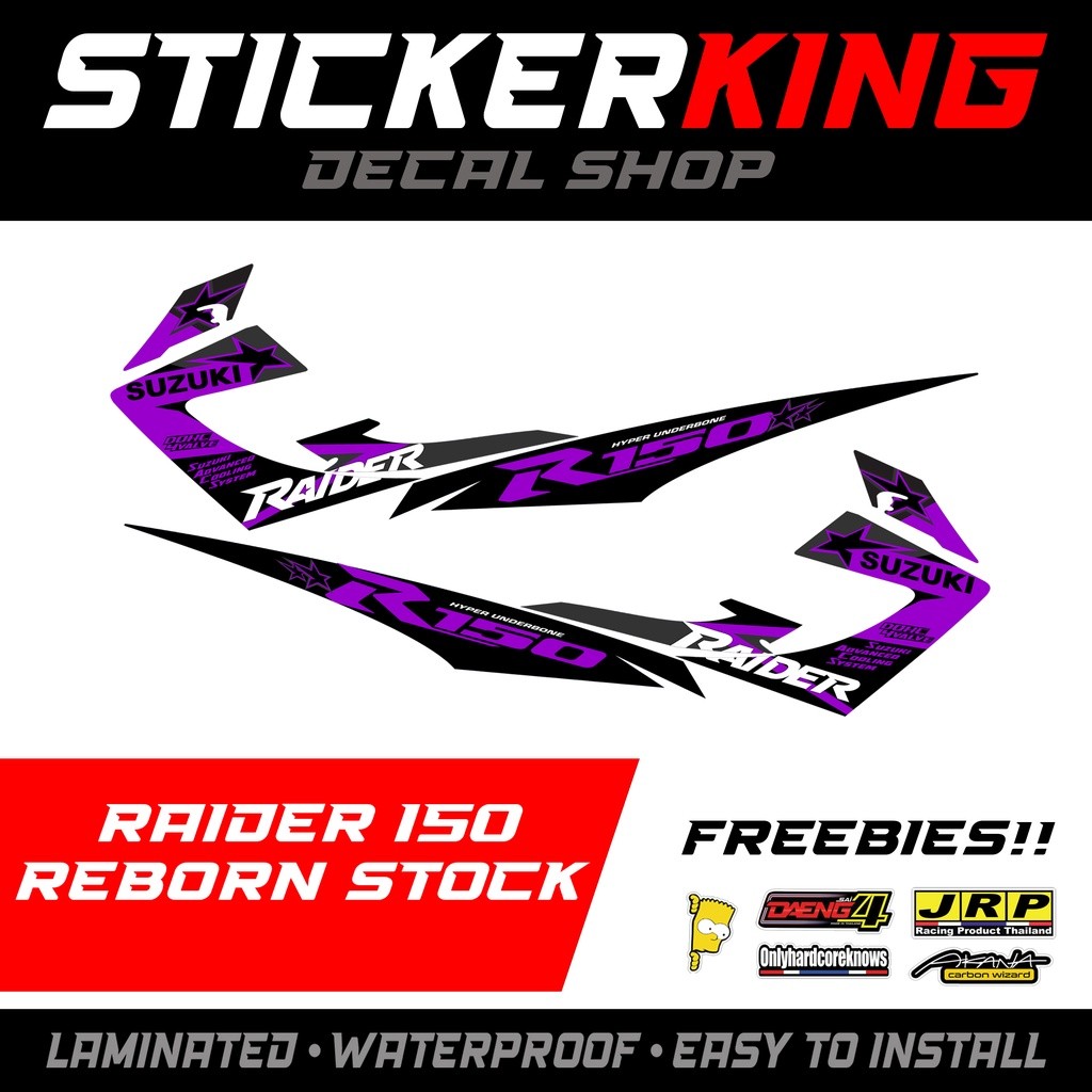 Raider 150 Reborn Stock Decals with Freebies Stickers Laminated Quality ...
