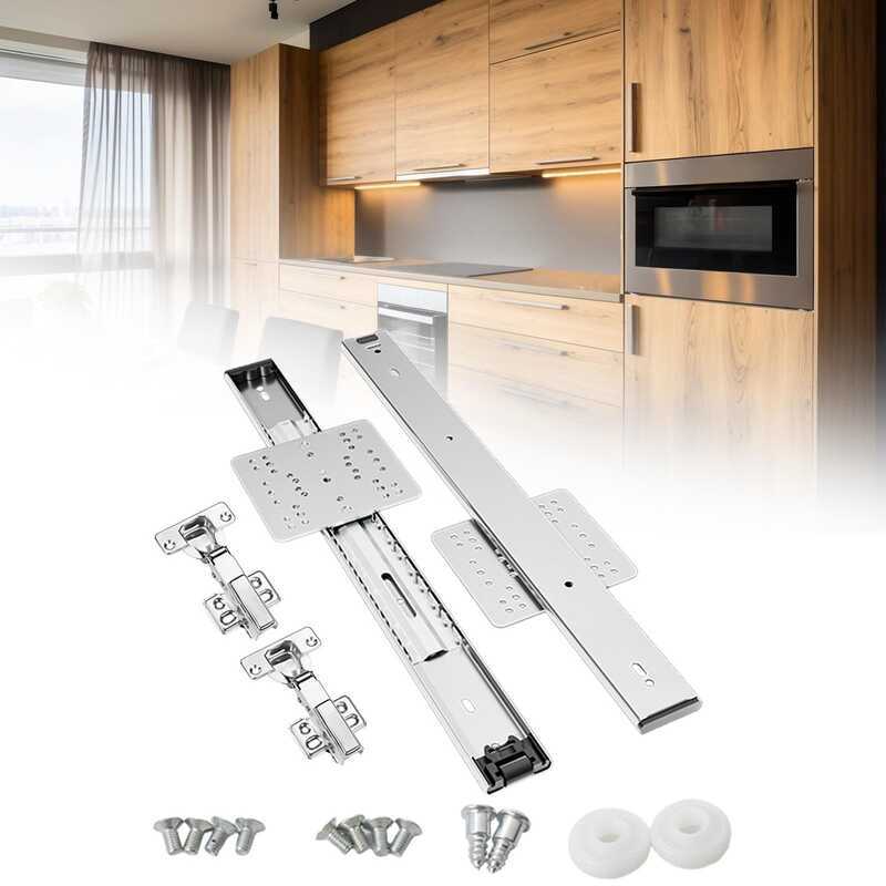 BNGOOD Hidden Flip Up Cabinets Slide Rails,Closet Track Hardware Door ...