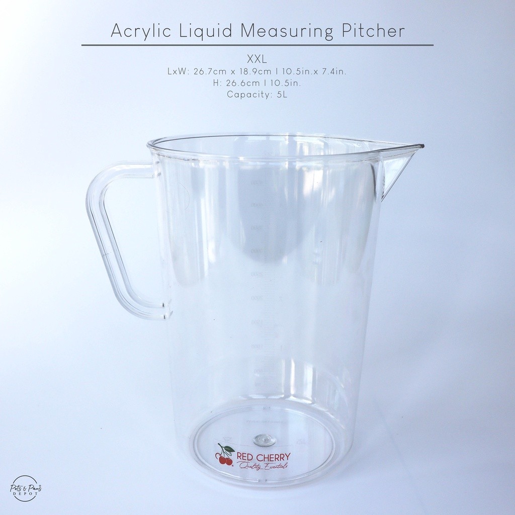 Red Cherry Acrylic Liquid Measuring Pitcher (2L-5L) | Shopee Philippines