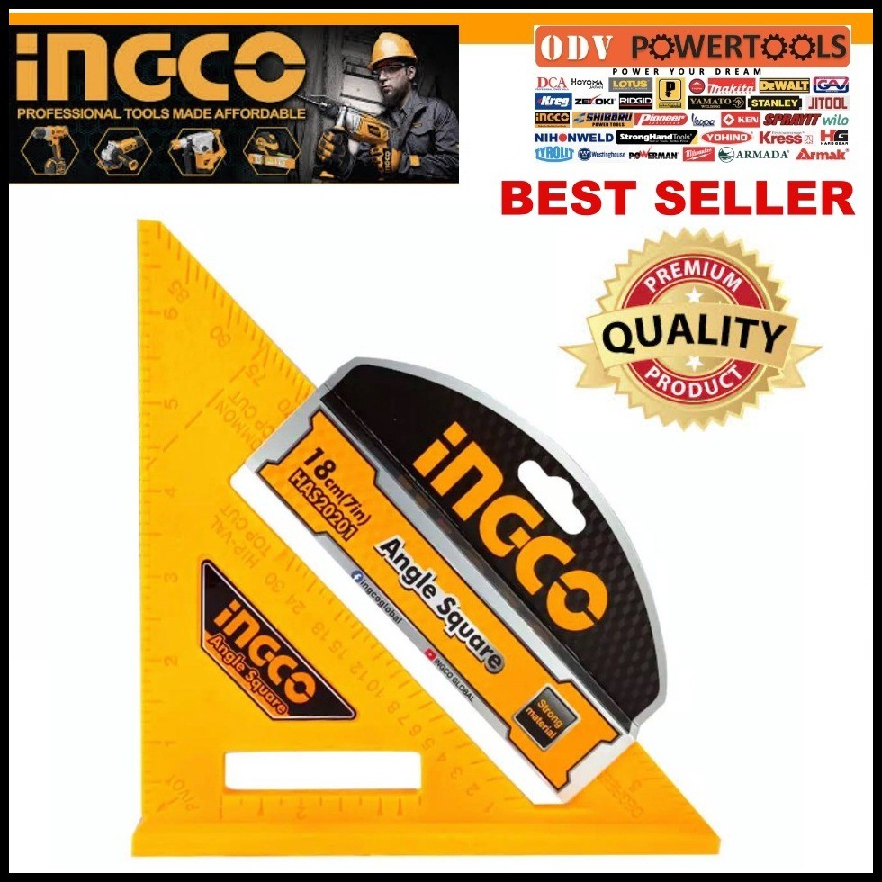 INGCO Angle Square Speed Square Triangle Ruler 7