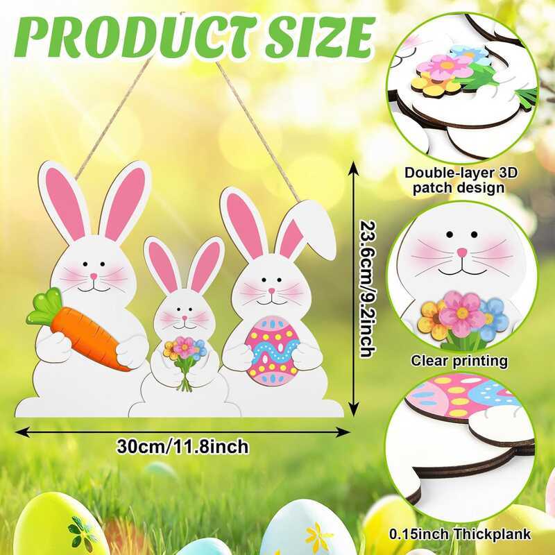 shopee Easter Family Desktop Ornament Hand-Painted Wooden Craft Party ...