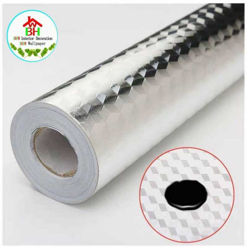 BHW Wallpaper Gold And Silver Kitchen Sticker DIY Decor Self Adhesive ...