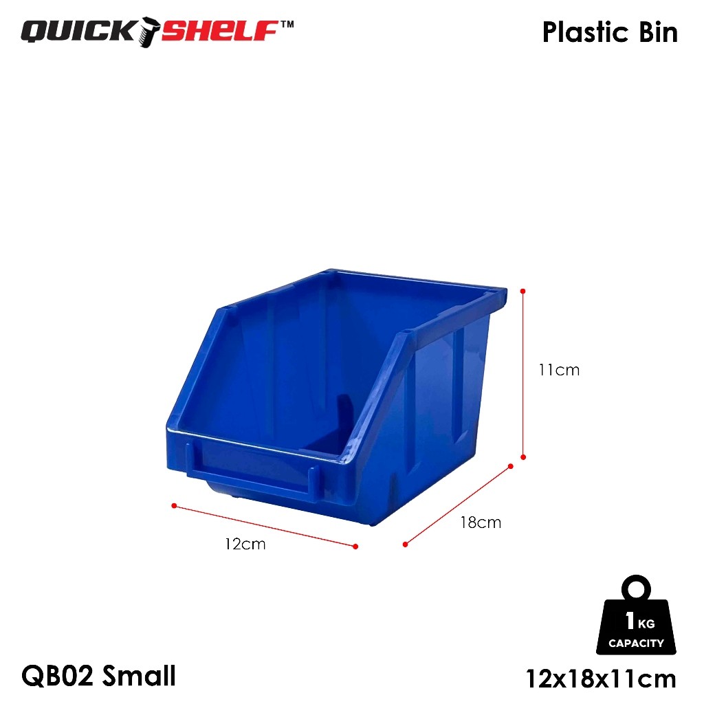 QUICK SHELF 4-Bin Wall Mount Storage Bins Tool Organizers Garage Rack ...