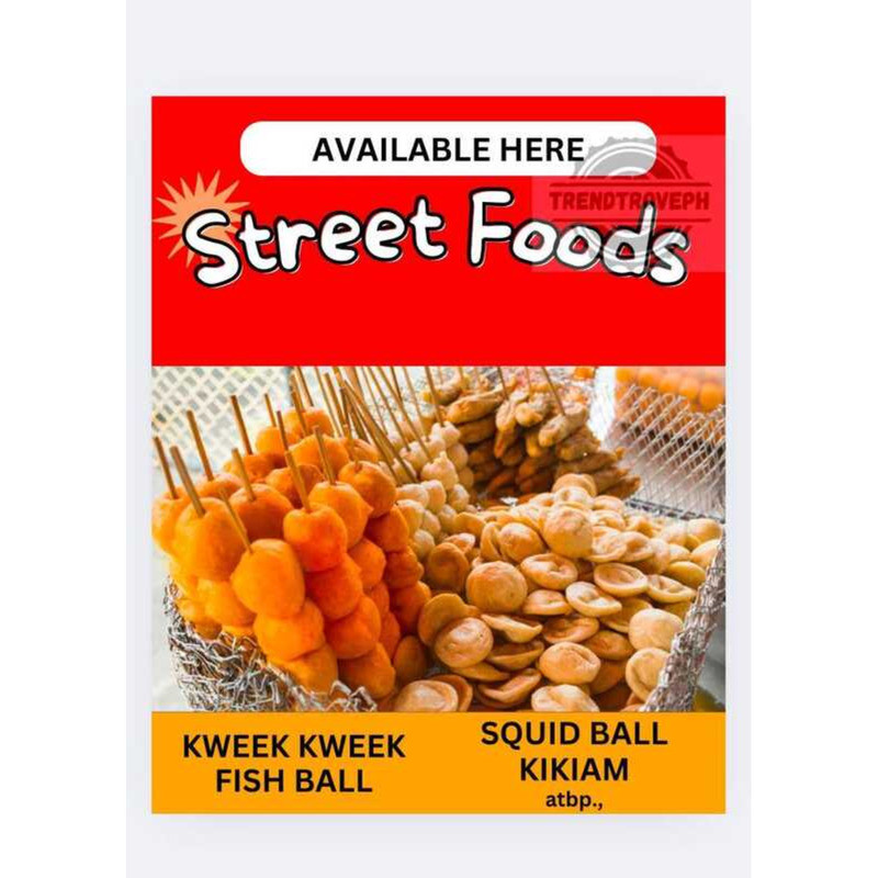 Street Food Fishball Kikiam Snack Store Sign Laminated Signage Label ...