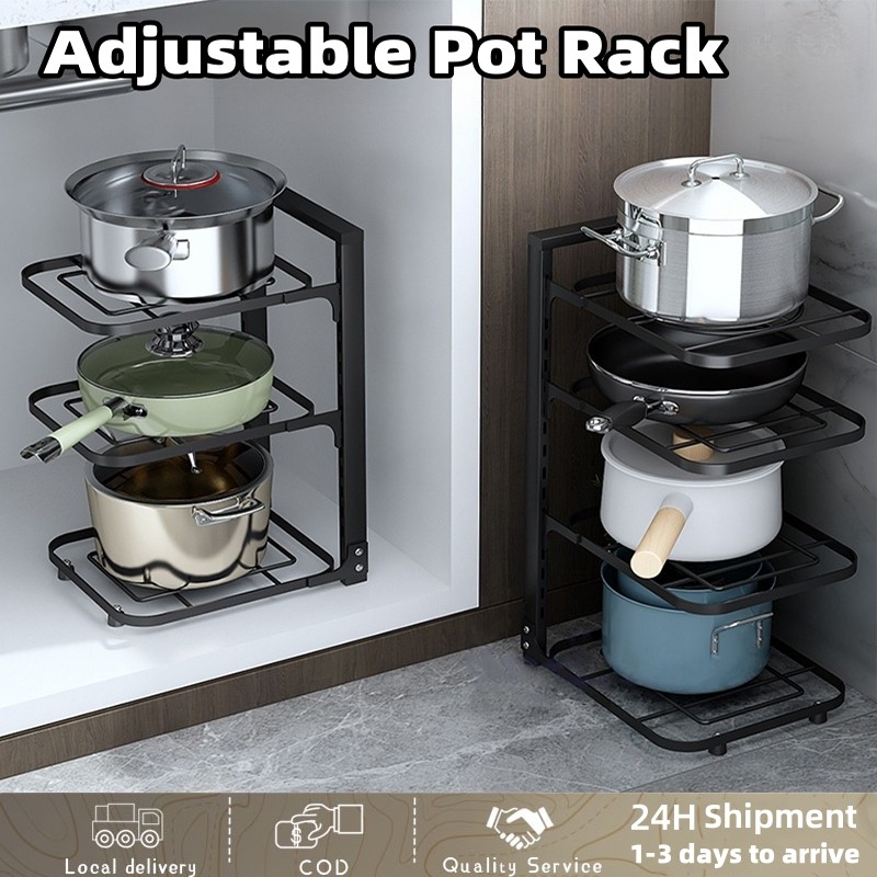 kitchen pan pot rack organizer storage rack 3/4/5 Layers stainless ...