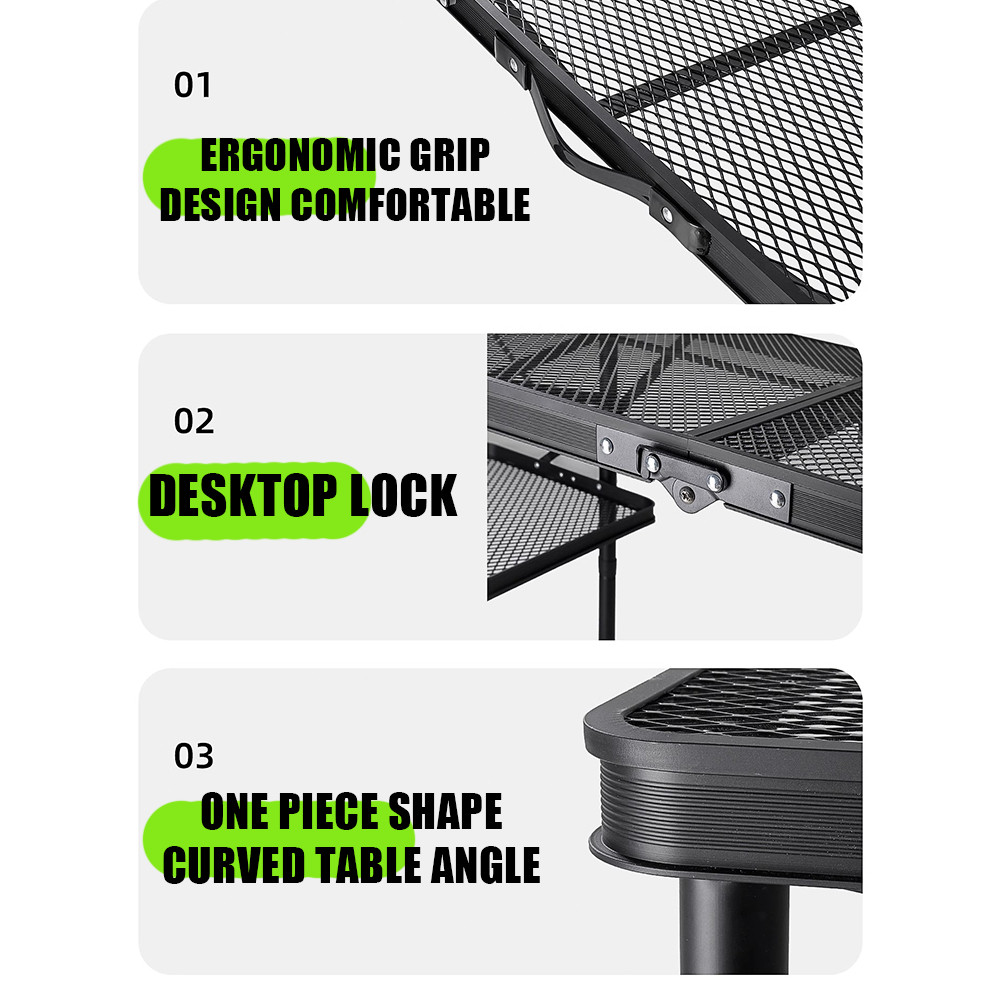 Outdoor folding mesh table Multifunctional iron mesh table Portable ...