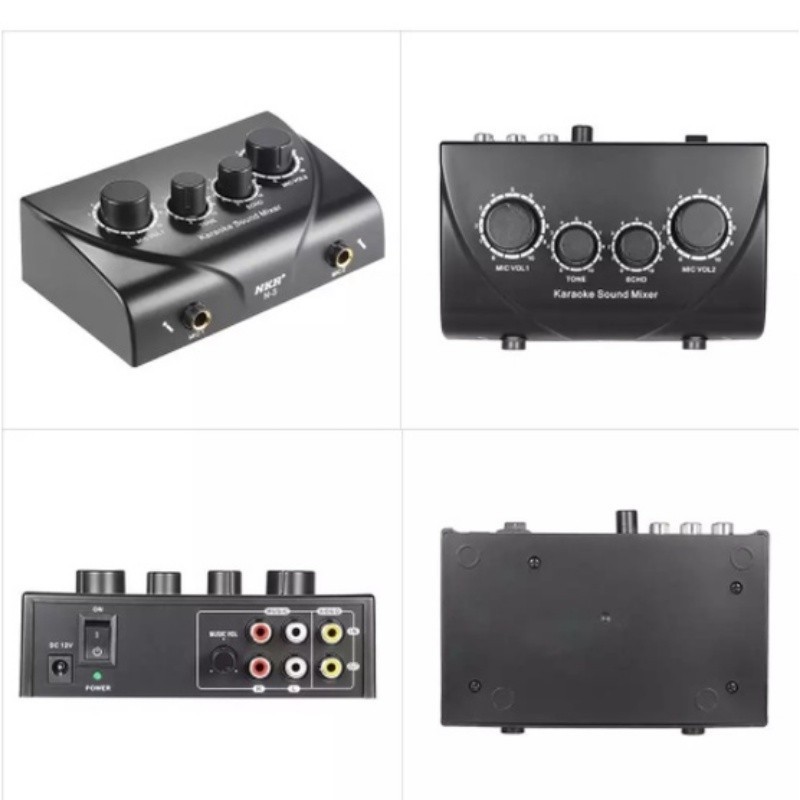 Audio Mixer Amplifier Portable Dual Mic Inputs for Amplifier ...