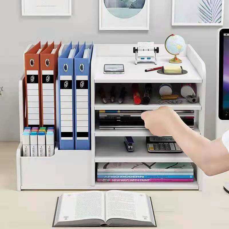 Desk Bookshelf Folder Book Office Paper Storage Box File Rack Organizer ...
