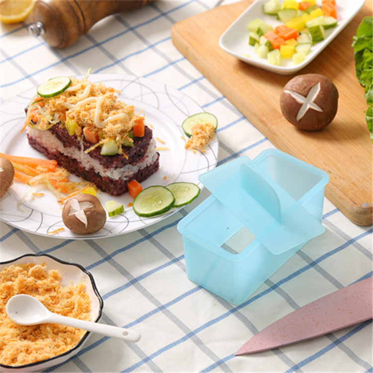 DIY Sushi Mold Rice Meat Pressing Plate Rectangular Mold Box Spoon ...