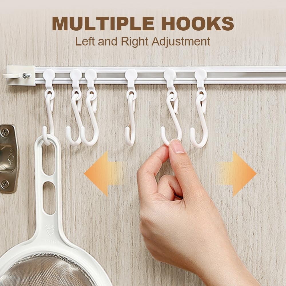Track Row Hooks Bedroom Kitchen Self-adhesive Cabinet Hook Toilet Multi ...