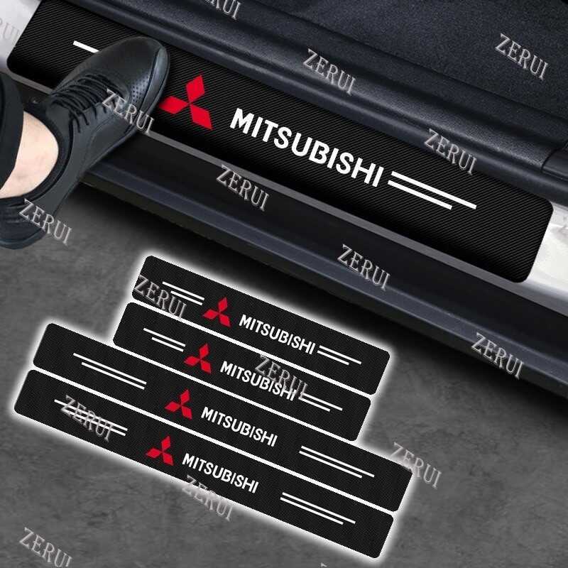 ZR For Door Sill Protector Carbon Fiber Sticker Mitsubishi, Car Decal ...