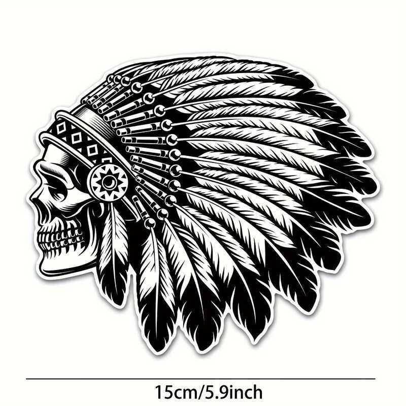 Skull Series Indian Chief Muscle Prince Retro Car Motorcycle Sticker ...