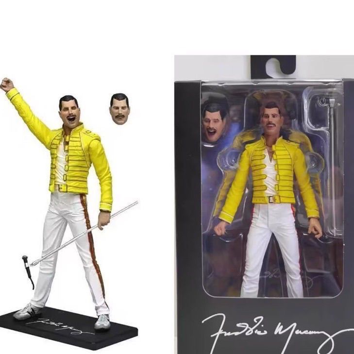 NECA Queen Frontman Freddy 86 Magic Tour Articulated Movable Figure ...