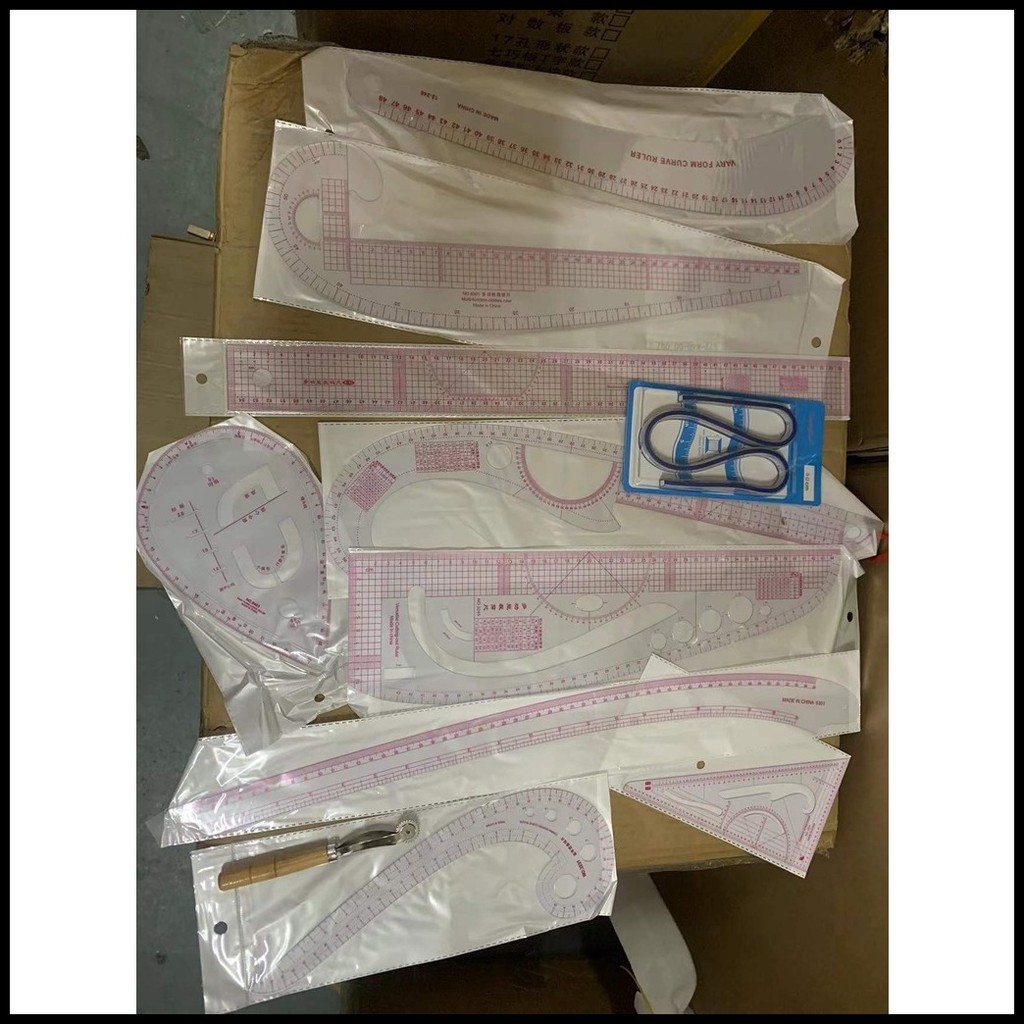 7/11pcs tailor measuring set sewing drawing ruler sleeve arm French ...