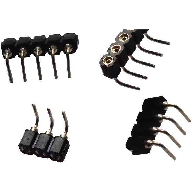 2.54mm Pitch Round Header/Round Hole Female Header 90 Degree Bent Pin 1 ...