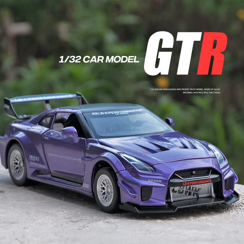 1:32 Skyline Ares Nissan GTR CSR2 Alloy Sports Car Model Diecast Metal ...