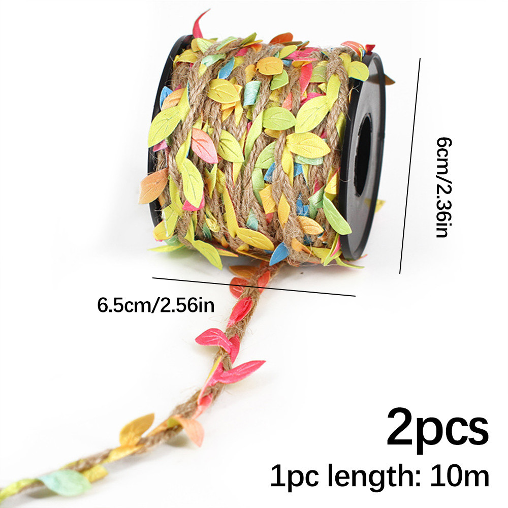 2PCS 10m Fake Tropical Vine Rope with Leaves - Vintage Jute Rope for ...