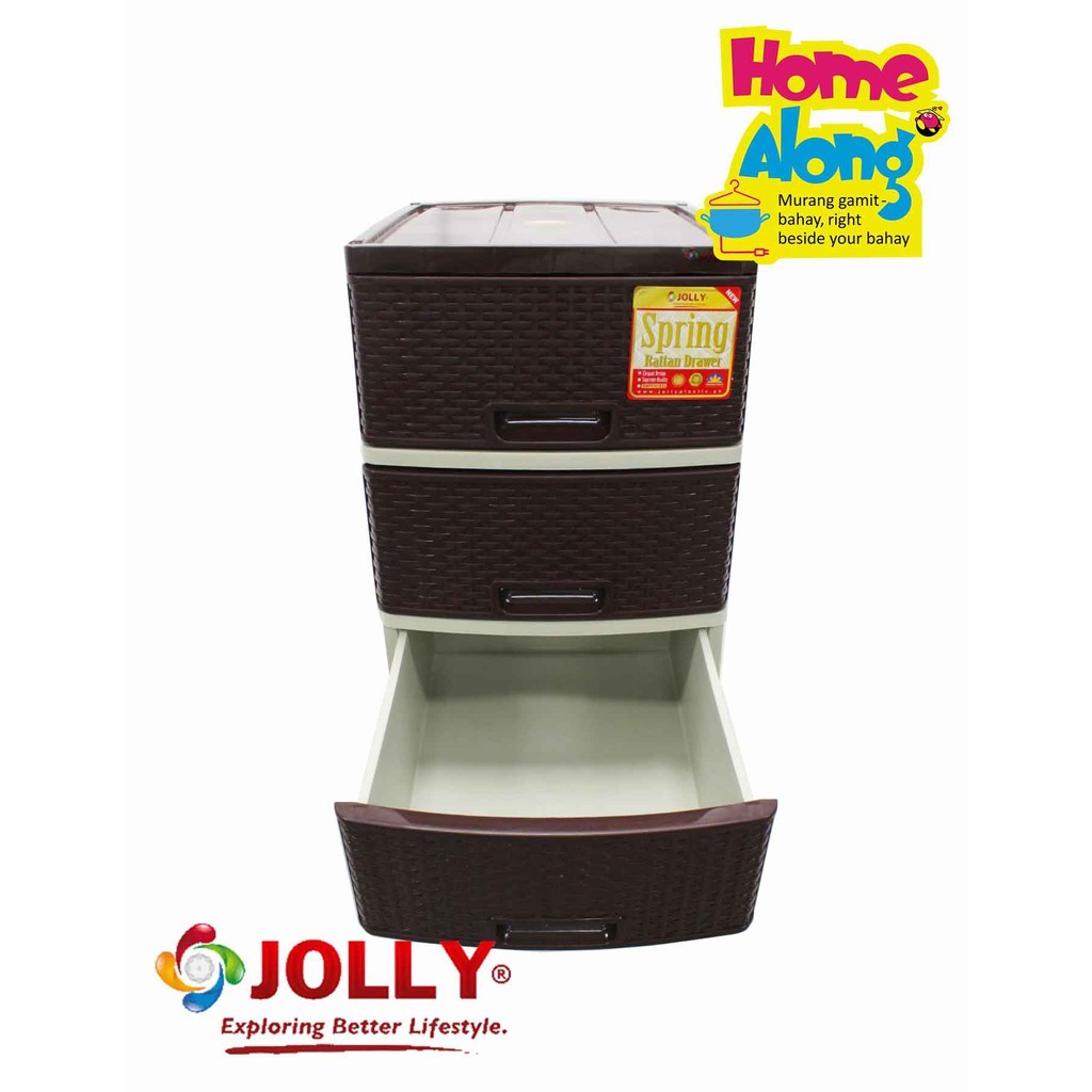 Jolly Spring Rattan Design 3-Layer Drawer | Shopee Philippines