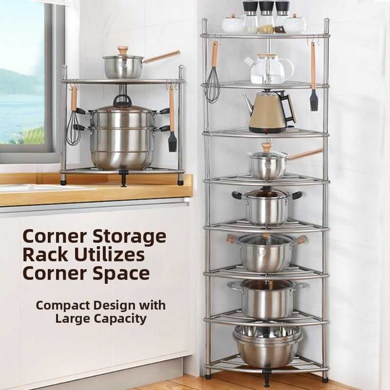 PH | Stainless Steel Triangular Multi-Level Kitchen Rack 5Ae | Shopee ...