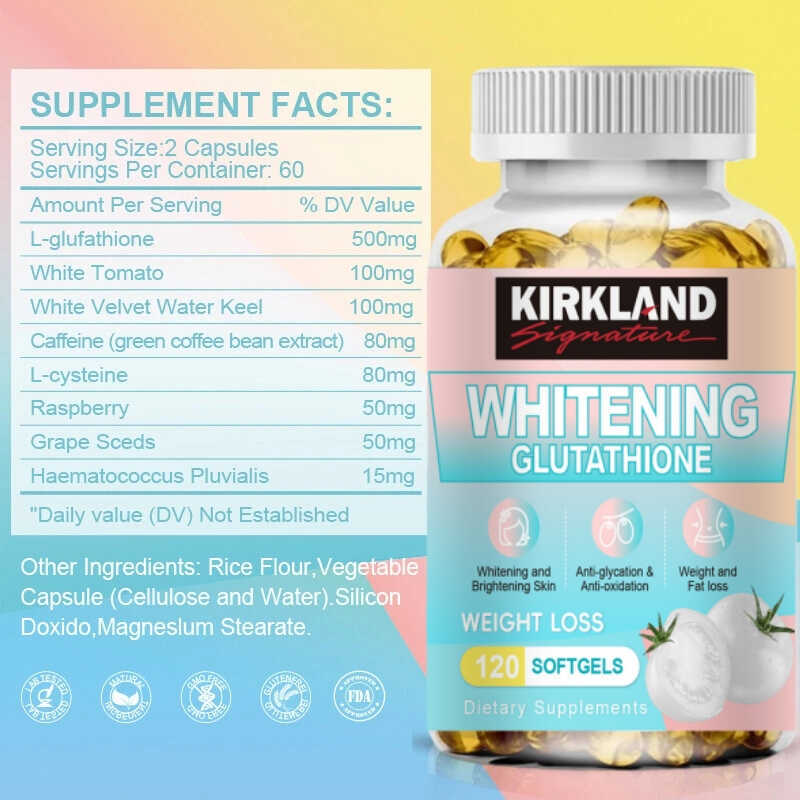 Glutathione KIRKLAND Capsules - Whitening And Anti-Aging, High-Strength  Collagen - AntiAging, | Shopee Philippines