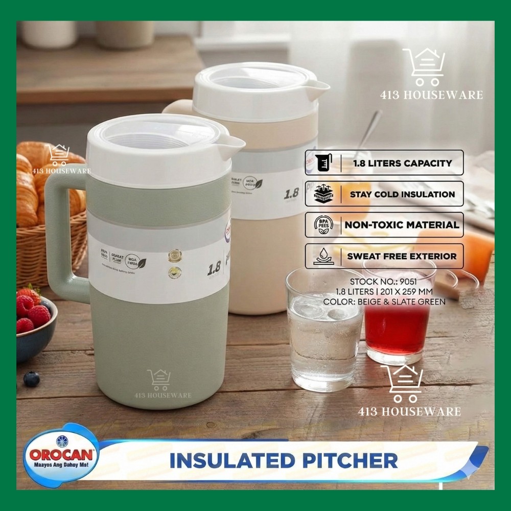 Orocan Insulated Pitcher 1.8L Hot Cold Double Walled Pitsel Pitchel ...