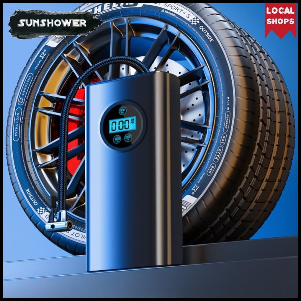 Portable Air Compressor Rechargeable LCD Display Electric Tire Pump ...