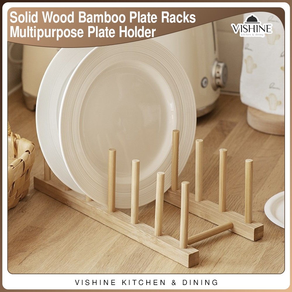 Solid Wood Bamboo Plate Racks Multipurpose Shelves Drainboard Kitchen ...