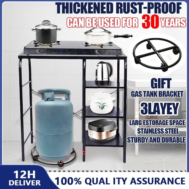 Gas Stove Stand Rack Stainless Multi-layer Stove Rack Stand Home ...