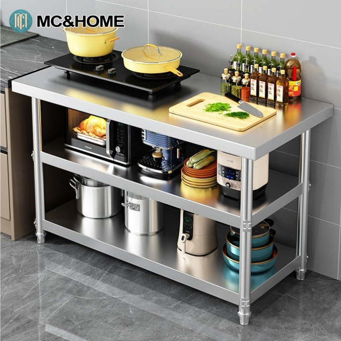 MC&HOME 3 Layers Workbench Stainless Kitchen Table Commercial Kitchen ...