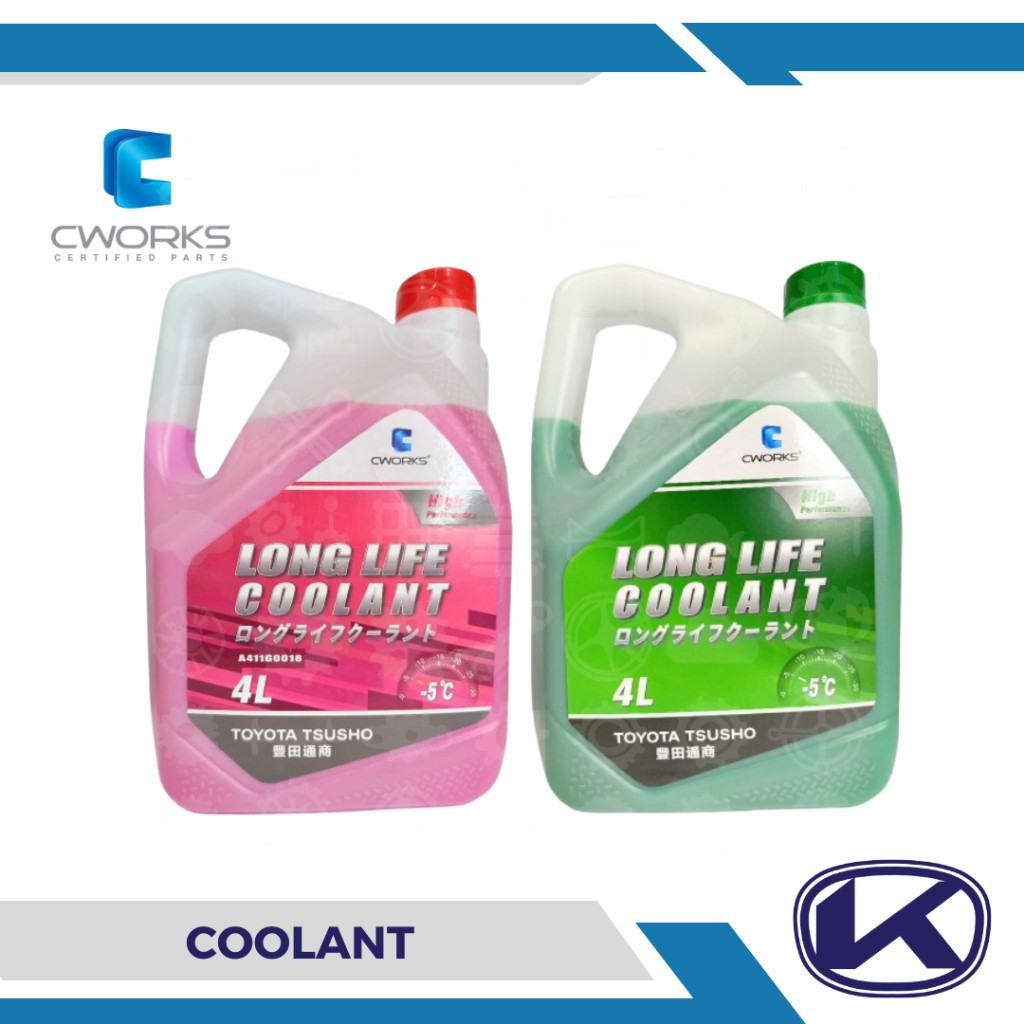 CWORKS Made by Toyota Tsusho Long Life Coolant 4 Liters Pink Green ...
