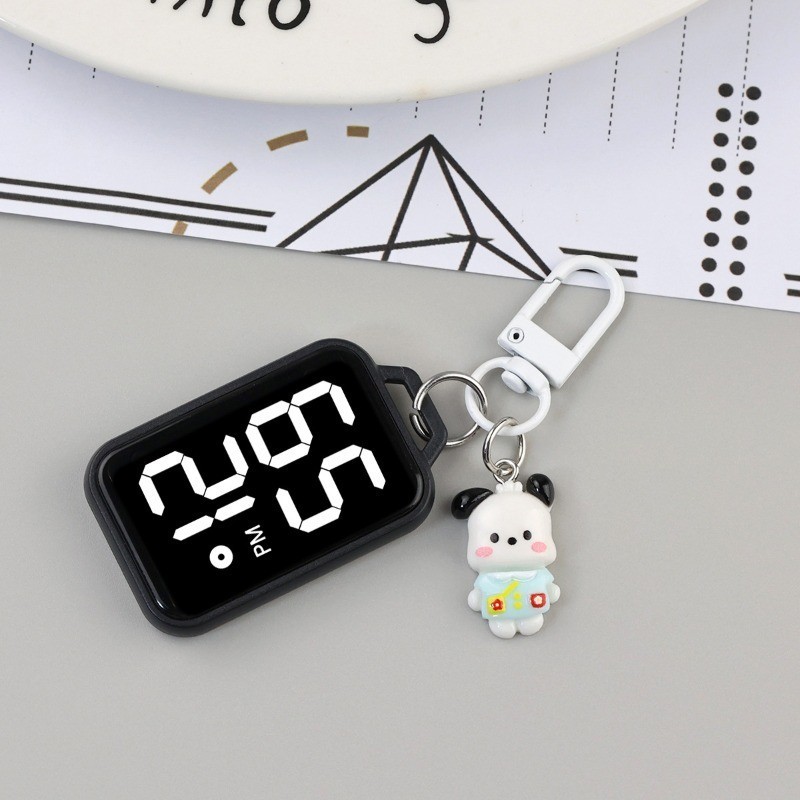Mini Keychain Pocket Watch Digital Display Square Electronic Hanging ...