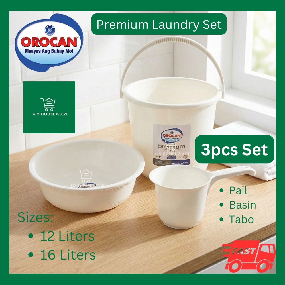 Orocan Premium Laundry Set Pail Basin Tabo Dipper Balde Timba Hugasan ...