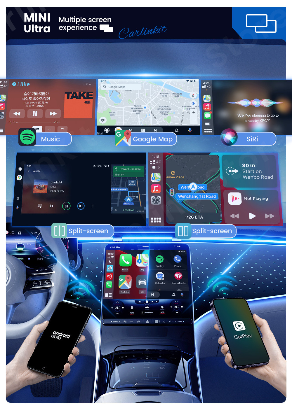 2025 CarlinKit Mini Ultra 3 CarPlay Android Auto Wireless Adapter for ...