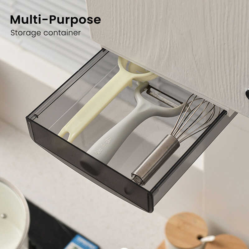 LOCAUPIN Desktop Mini Drawer Hidden Under Table Pull Out Storage Tray ...