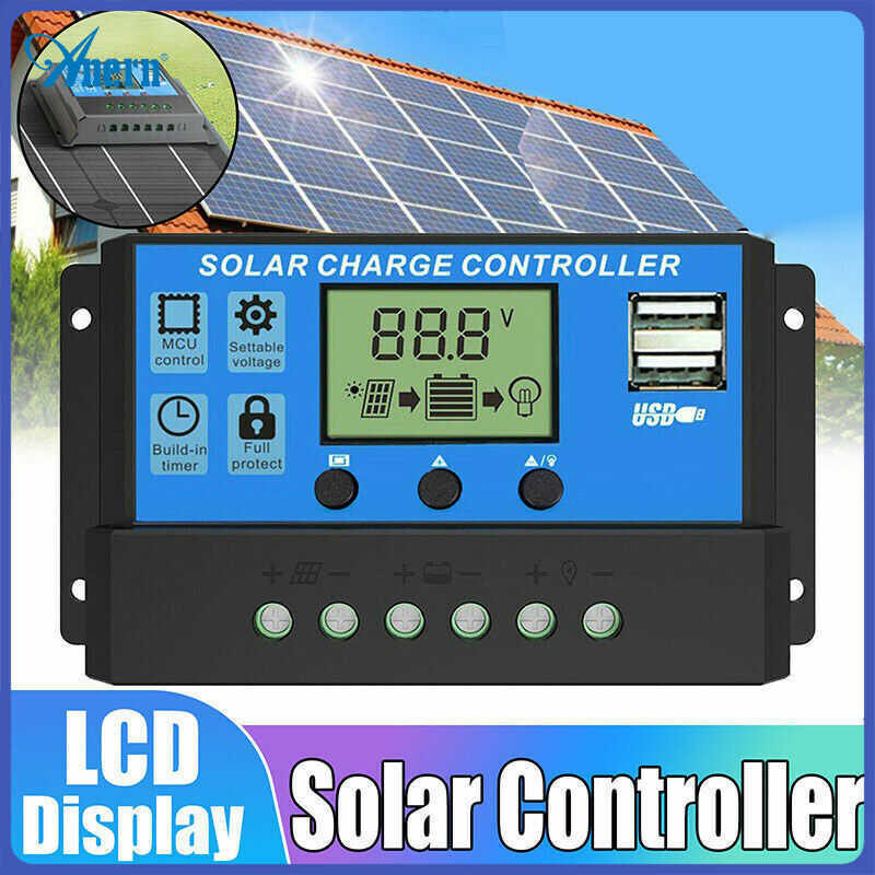 6D Anern 30A PWM Solar Charge Controller 12V/24V Battery Regulator ...