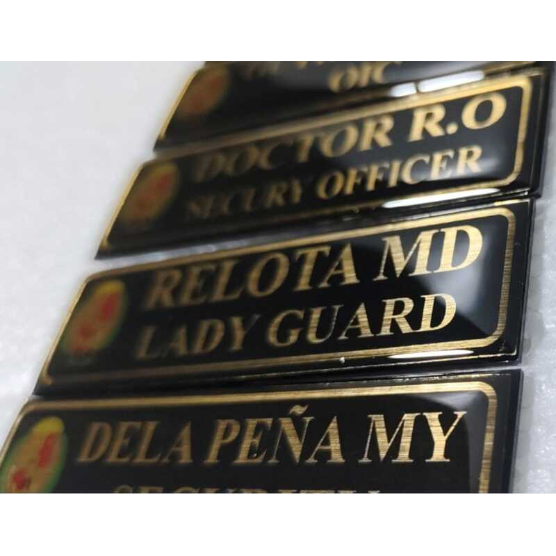 SECURITY GUARD NAME Plate/Tag SOCIA LOGO HIGH GLOSS LAMINATED WITH ...
